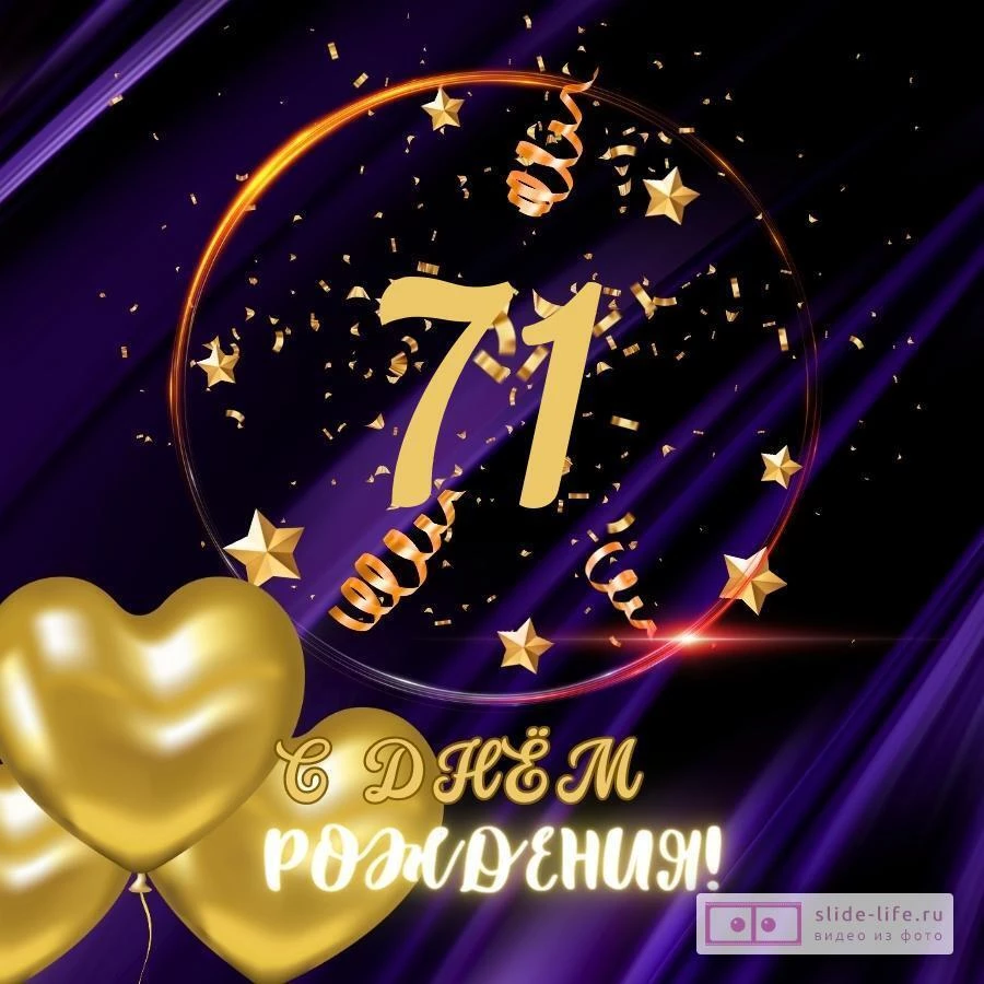 Прикольная открытка с днем рождения мужчине 71 год — Slide-Life.ru